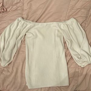 Puffy sleeve white tank top, XS / S, Express